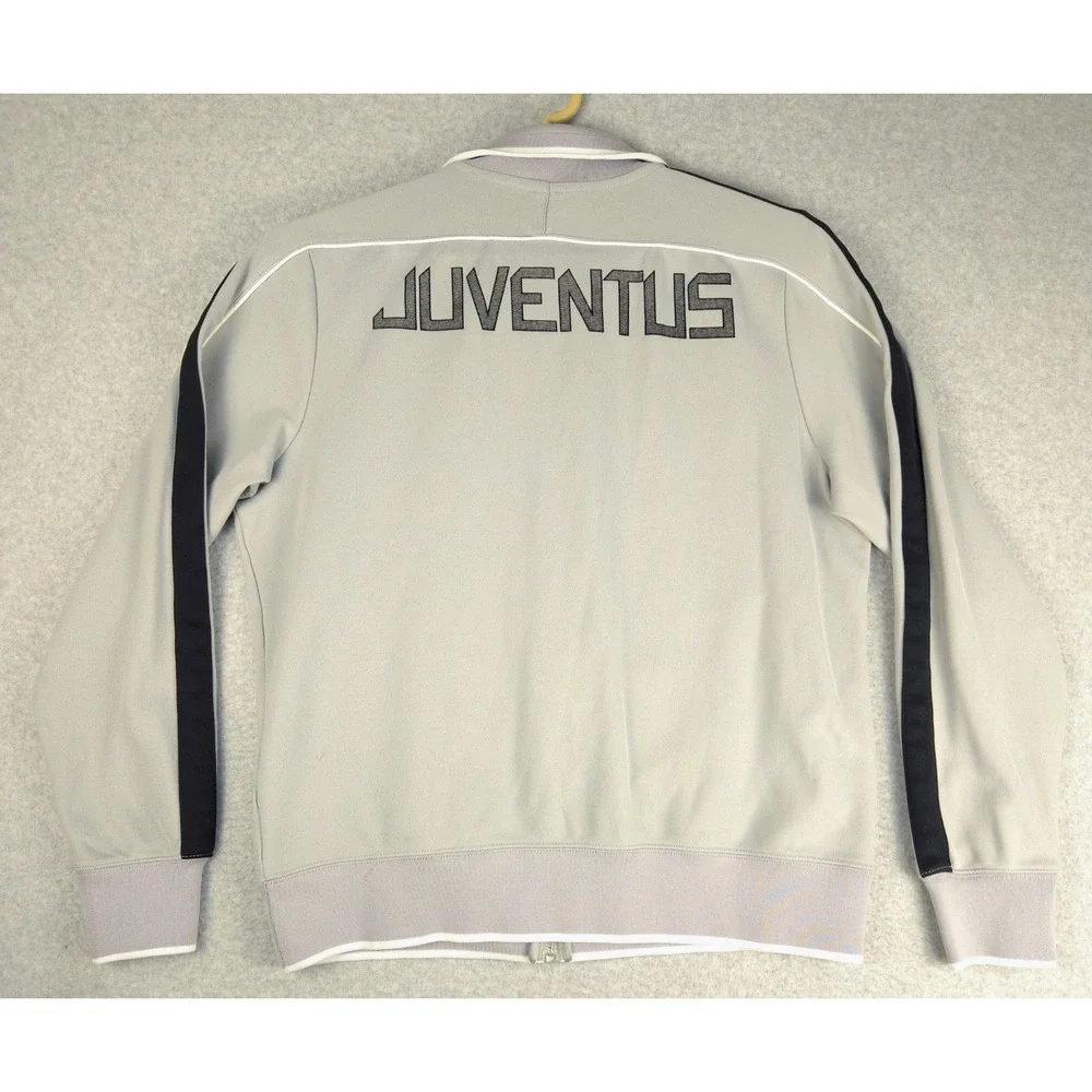 Nike Juventus FC Track Jacket Mens Large Grey Black Full Zip Soccer 436937-080‎